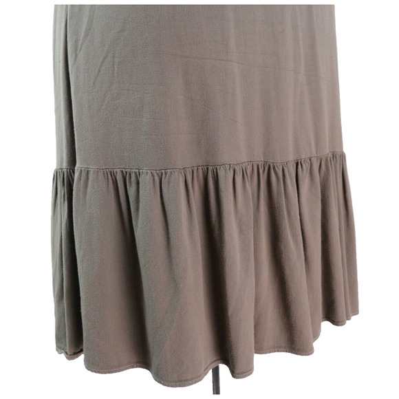 Michael Stars XS Ruffled Lace-up Mini Dress Short Sleeve Camo Green - Picture 9 of 11